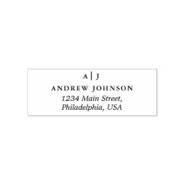 Carimbo Auto Entintado Endereço de devolução mínima monograma