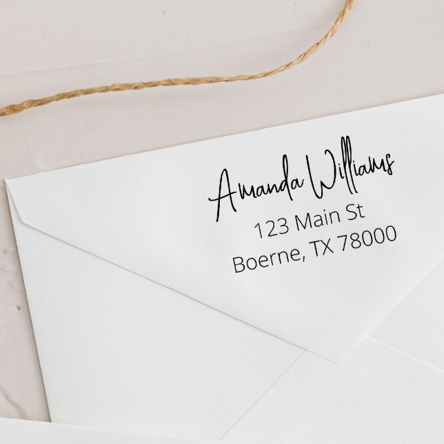 Carimbo Auto Entintado Endereço de Devolução Minimalista Moderno (Personalized return address stamp)