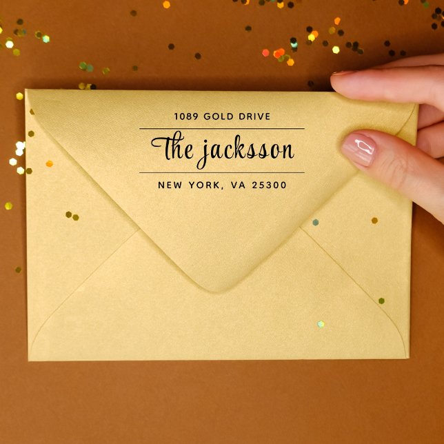 Carimbo Auto Entintado Endereço de devolução mínimo da família Chic do Vi (Criador carregado)