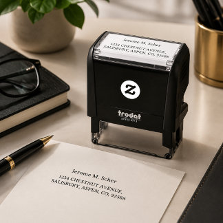 Carimbo Auto Entintado Endereço de Devolução Moderno Minimalista Rótulo N