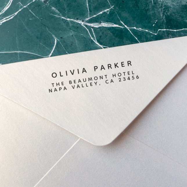 Carimbo Auto Entintado Endereço de Devolução Moderno Simples (Criador carregado)