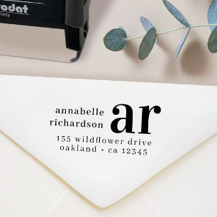 Carimbo Auto Entintado Endereço de Devolução Monograma Monograma Monogram