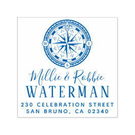 Carimbo Auto Entintado Endereço de devolução náutica de ponte costeira