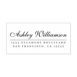 Carimbo Auto Entintado Endereço de devolução para caligrafia elegante