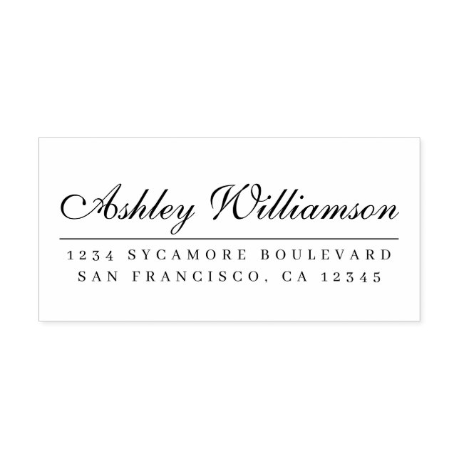 Carimbo Auto Entintado Endereço de devolução para caligrafia elegante (Design)