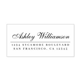 Carimbo Auto Entintado Endereço de devolução para caligrafia elegante