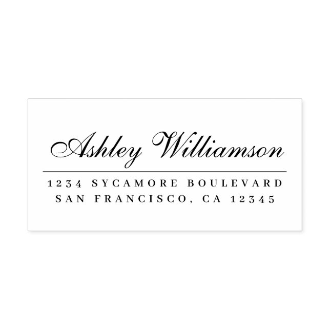 Carimbo Auto Entintado Endereço de devolução para caligrafia elegante (Design)