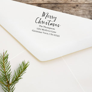 Carimbo Auto Entintado Endereço de devolução personalizada de Natal feliz