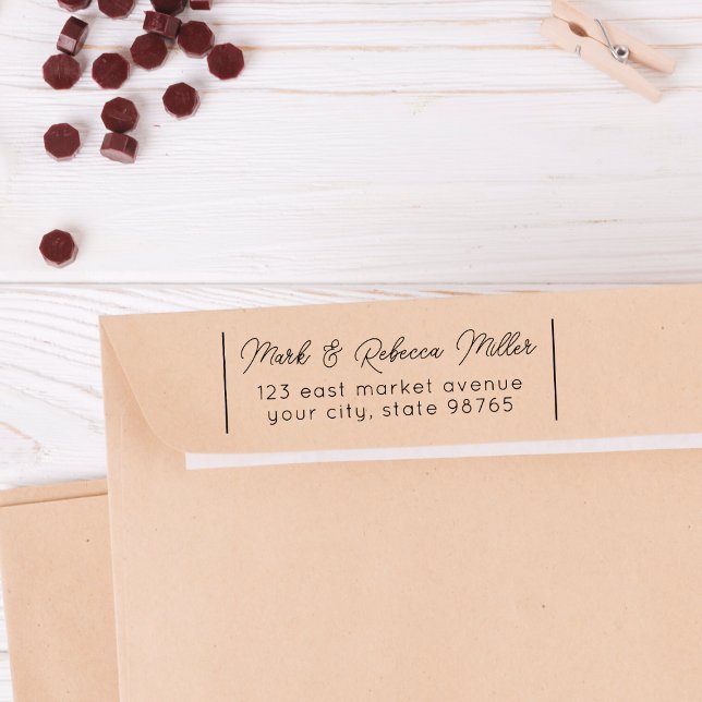 Carimbo Auto Entintado Endereço de devolução personalizado do casal (Rubber Stamp Mock-up)