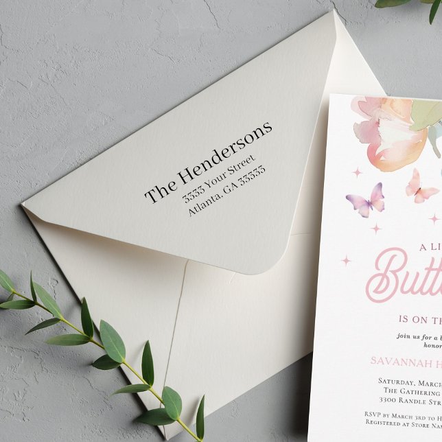 Carimbo Auto Entintado Endereço de devolução profissional formal (Criador carregado)