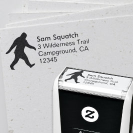 Carimbo Auto Entintado Endereço de devolução Sasquatch Silhouette Bigfoot