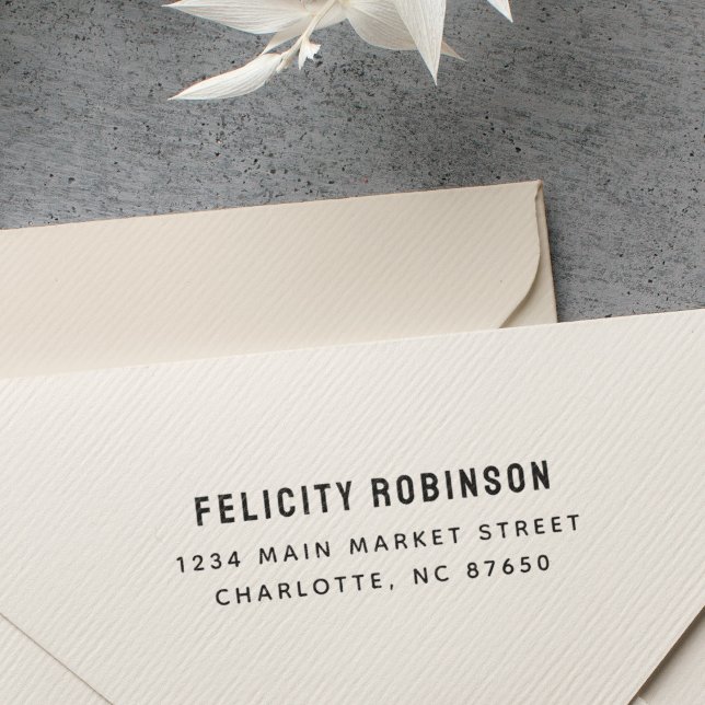 Carimbo Auto Entintado Endereço de devolução simples e personalizado (Criador carregado)