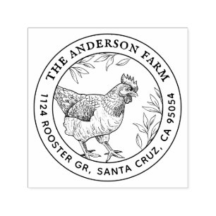 Carimbo Auto Entintado Endereço de Fazenda de Desenho Russo Personalizado