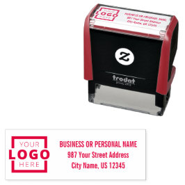 Carimbo Auto Entintado Endereço de logotipo comercial da empresa personal