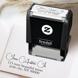 Carimbo Auto Entintado Endereço de Na moda de caligrafia elegante