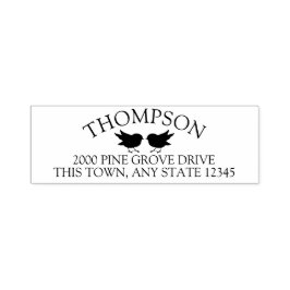 Carimbo Auto Entintado Endereço de Pássaros de Amor