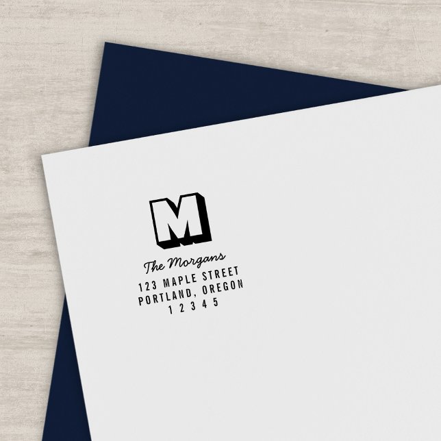 Carimbo Auto Entintado Endereço de Remetente com Letra de Forma em Blocos (Criador carregado)