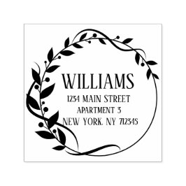 Carimbo Auto Entintado endereço de retorno botânico do quadro de coroa fl