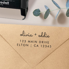 Carimbo Auto Entintado Endereço de retorno | Casal informal moderno