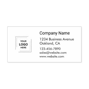 Carimbo Auto Entintado Endereço de Retorno Comercial   Logotipo Moderno P