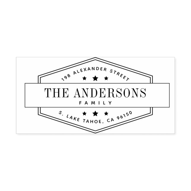 Carimbo Auto Entintado Endereço de retorno da família (Design)