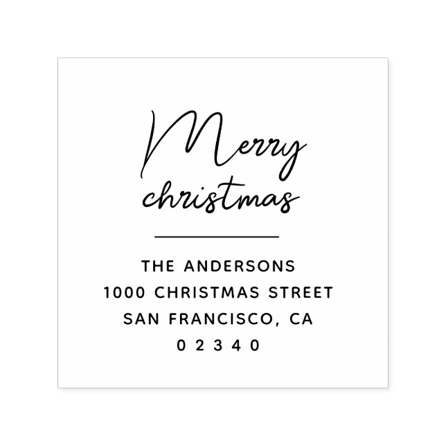 Carimbo Auto Entintado endereço de retorno de cartaz de natal alegre (Design)