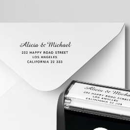 Carimbo Auto Entintado Endereço de retorno de casamento do script de cali