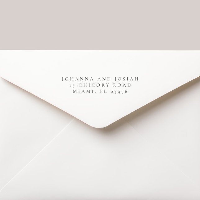 Carimbo Auto Entintado Endereço de Retorno de Casamento Simples Moderno C (Criador carregado)