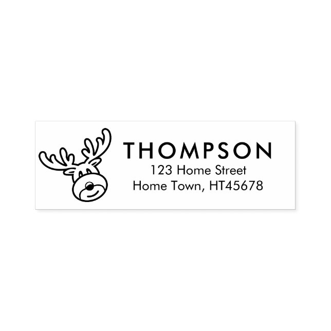Carimbo Auto Entintado Endereço de Retorno de Férias do Rudolph (Design)