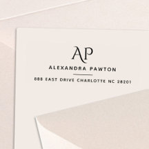 Endereço de Retorno de Monograma Simples Moderno