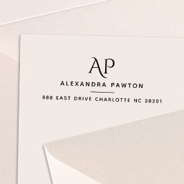 Carimbo Auto Entintado Endereço de Retorno de Monograma Simples Moderno