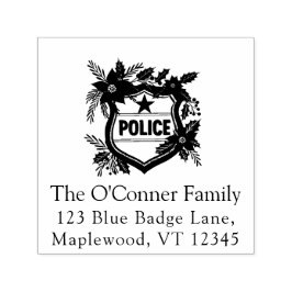 Carimbo Auto Entintado Endereço de Retorno de Natal Elegante da Polícia