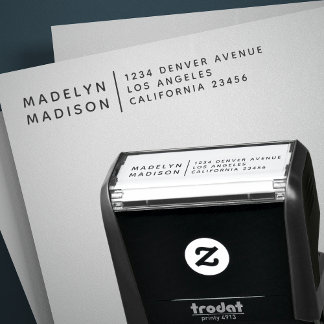 Carimbo Auto Entintado Endereço de Retorno de Nome Minimalista Moderno
