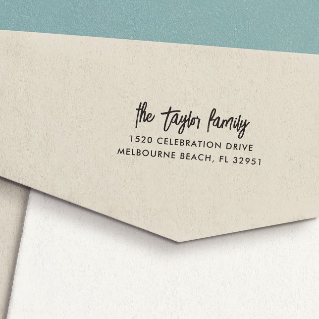 Carimbo Auto Entintado Endereço de Retorno de Script Descrito em Mão Mode (Criador carregado)