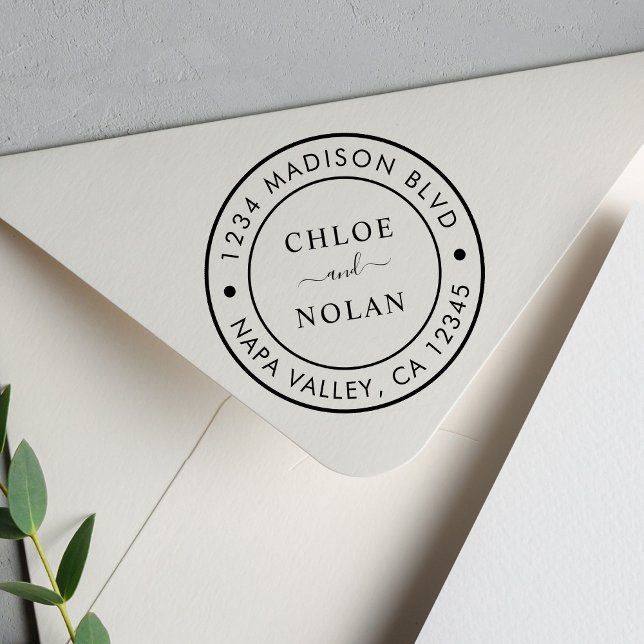 Carimbo Auto Entintado Endereço de Retorno de Script Moderno (Criador carregado)