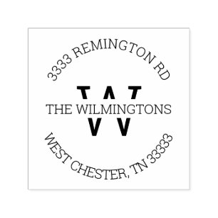 Carimbo Auto Entintado Endereço de retorno do monograma moderno