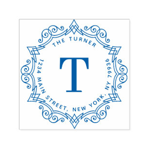 Carimbo Auto Entintado Endereço de retorno do monograma moderno