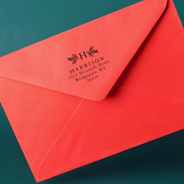 Carimbo Auto Entintado Endereço de retorno do monograma russo (Criador carregado)