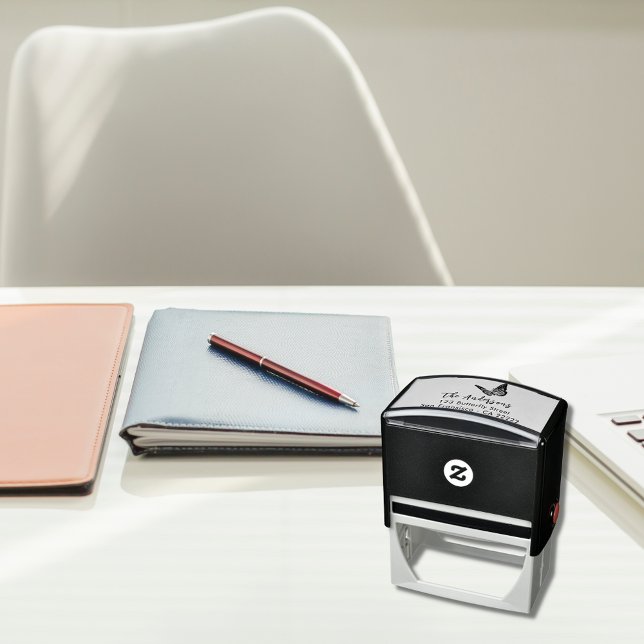 Carimbo Auto Entintado Endereço de retorno do nome da borboleta (Criador carregado)