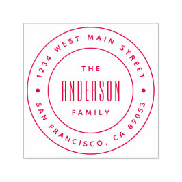 Carimbo Auto Entintado Endereço de Retorno do Nome da Família Moderna Per