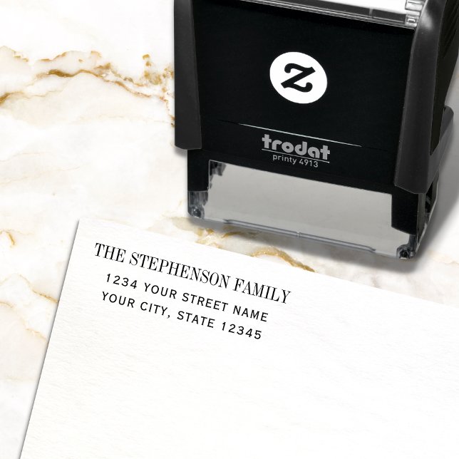 Carimbo Auto Entintado Endereço de Retorno do Nome Personalizado Clássico (Criador carregado)