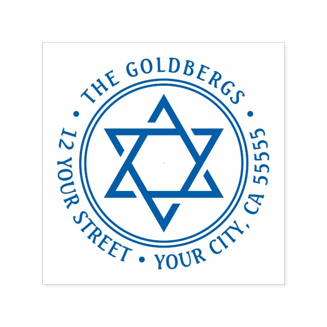 Carimbo Auto Entintado Endereço de retorno do Star of David (Design)