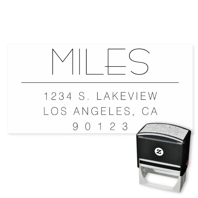 Carimbo Auto Entintado Endereço de retorno elegante ou outro texto (Criador carregado)