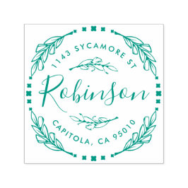 Carimbo Auto Entintado Endereço de Retorno Floral de Correio Físico Feito