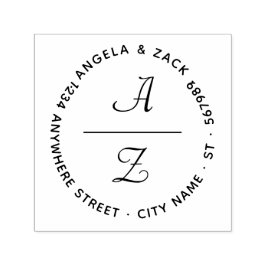 Carimbo Auto Entintado Endereço de Retorno Inicial do Casal de Script Cur