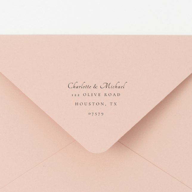 Carimbo Auto Entintado Endereço de Retorno Moderno de Script Elegante Mín (Criador carregado)