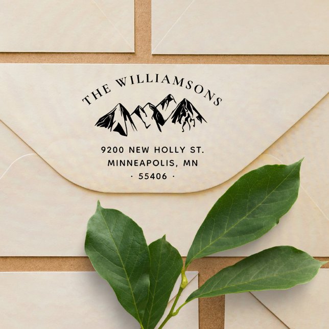 Carimbo Auto Entintado Endereço de Retorno Personalizado da Paisagem Russ (Criador carregado)