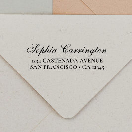 Carimbo Auto Entintado Endereço de Retorno Personalizado do Script Elegan