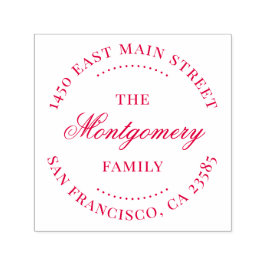 Carimbo Auto Entintado Endereço de Retorno Redondo do Script Vintage Eleg