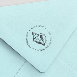 Carimbo Auto Entintado Endereço de retorno redondo do Shell Tropical Conc